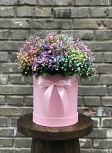Цветочная композиция из Гипсофила и Розы в шляпной коробке #REPLACE_PRED# Камское Устье