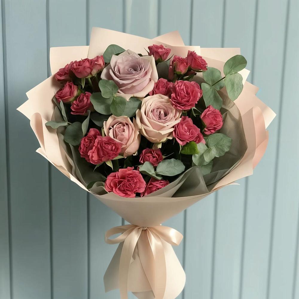 Букет цветов из: Гвоздики и Розы в Камское Устье