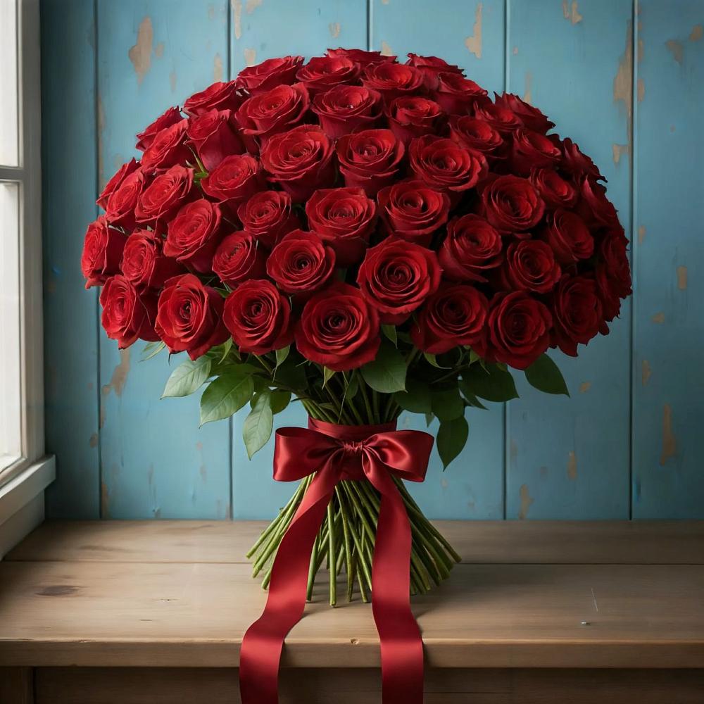 Букет Красные розы Блэк Меджик в Камское Устье