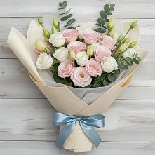 Букет цветов из:  Лизиантусы в Камское Устье