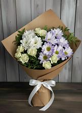 Букет цветов из:  Хризантемы и Розы в Камское Устье