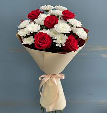 Букет цветов из:  Розы и Хризантемы в Камское Устье