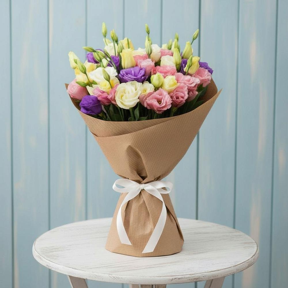 Букет цветов из: Лизиантусы в Камское Устье