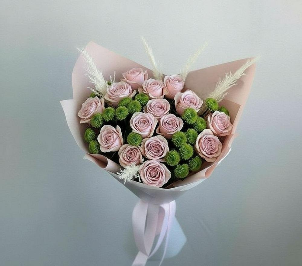 Букет цветов из: Розы и Хризантемы в Камское Устье