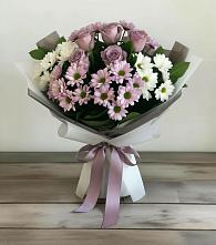 Букет цветов из:  Хризантемы и Розы в Камское Устье