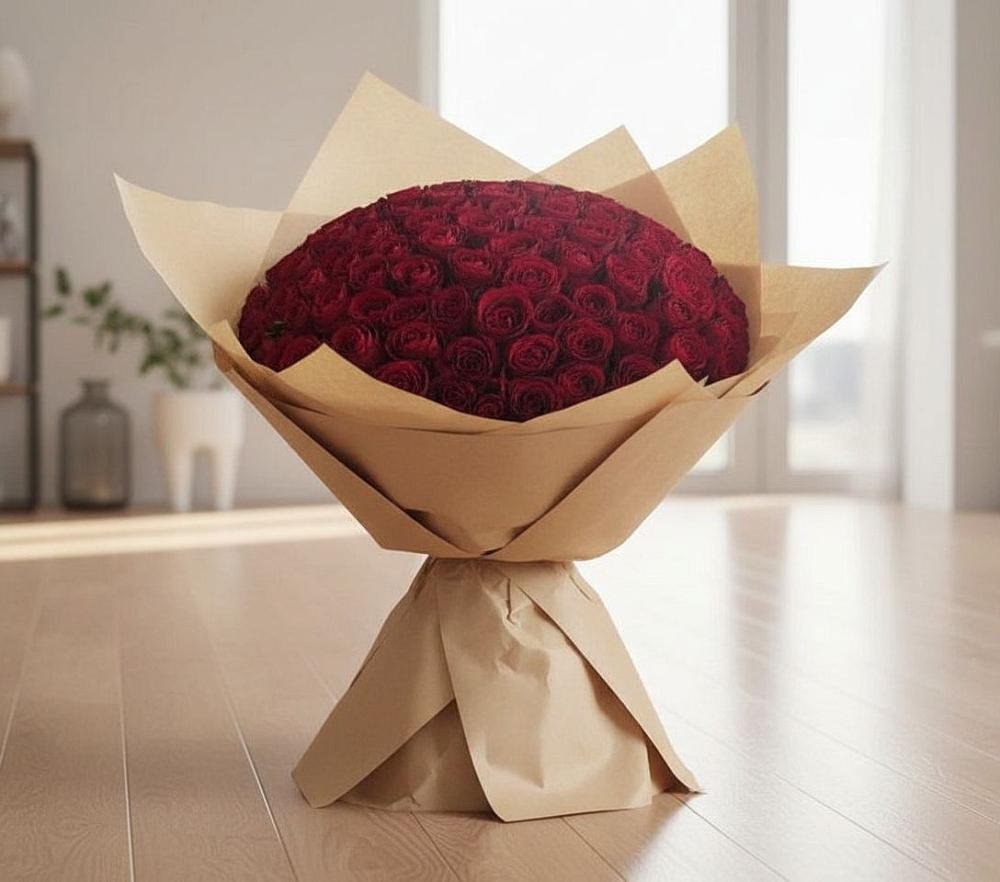 Букет 101 Красная роза в Камское Устье