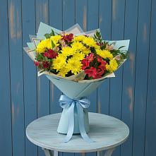 Букет цветов из:  Альстромерии и Хризантемы в Камское Устье