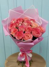 Букет 15 Розовых роз Равель в Камское Устье