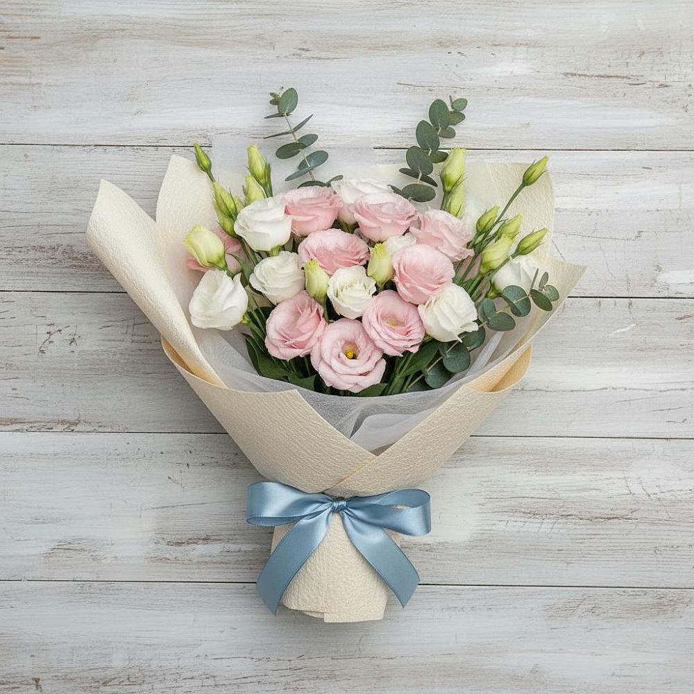 Букет цветов из: Лизиантусы в Камское Устье